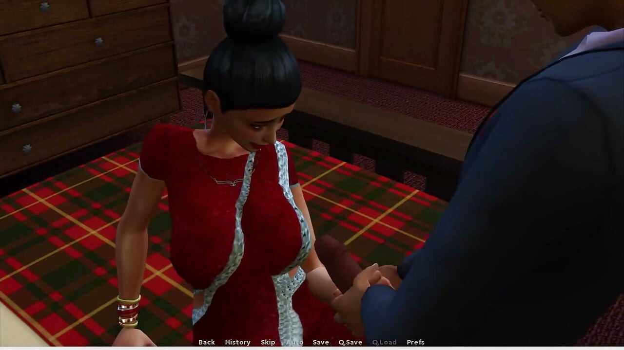 Insimology - Gameplay - Roleplay - Indian Red Saree Wearing Big Boobs and Ass Stepmom Fucks with Her Stepson