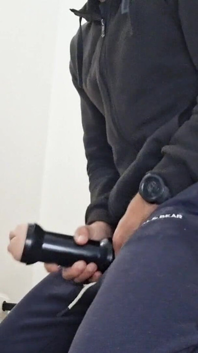 Risky Fleshlight Fuck at Friend's House - Big Hard Cock and Anal Play - Risky Cum Inside | Clip 1