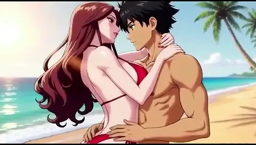 Wanita cantik di pantai digoda oleh pria seksi