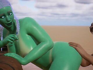 O femeie extraterestră este însămânțată de oameni - animație 3d