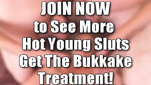 Chubby Blonde Facials Sperm Blast Bukkake Booty Bitch!