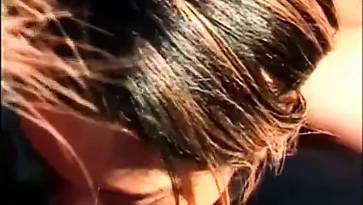 Pretty black lesbians pussy licking in the swimming pool