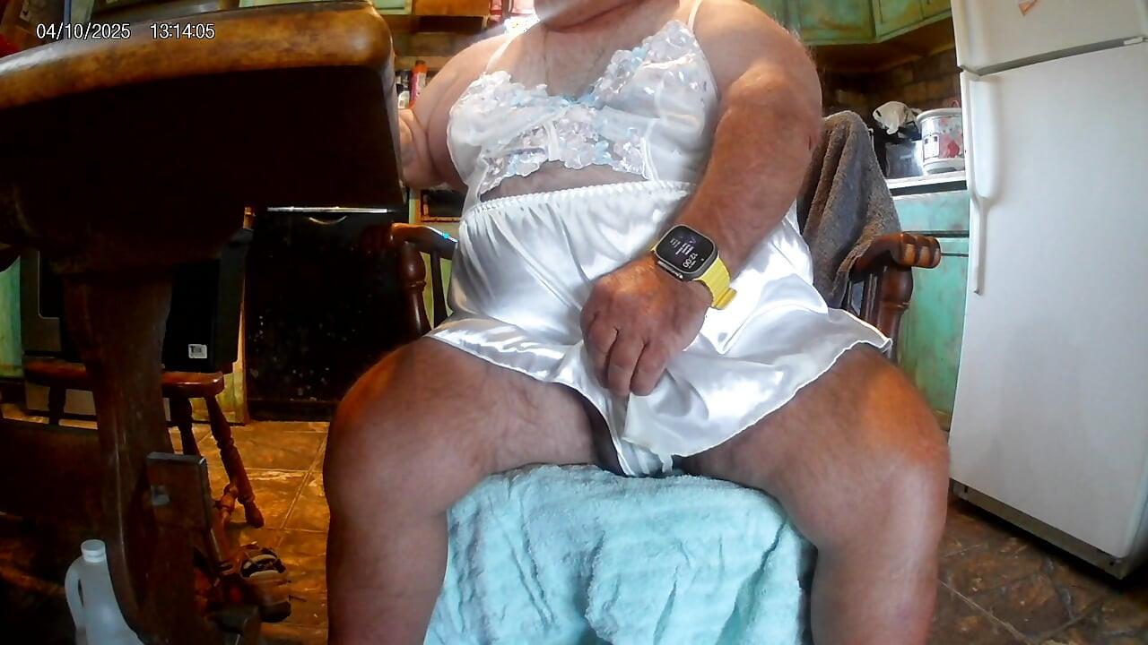 Mark Fletcher watching a JOI vid cumming wearing more lingerie