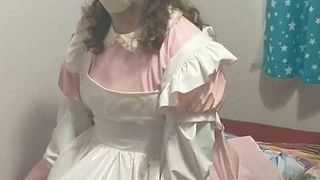 Rosa PVC-Sissy-Zimmermädchen vibratior Kissenbuckel-Atemspiel