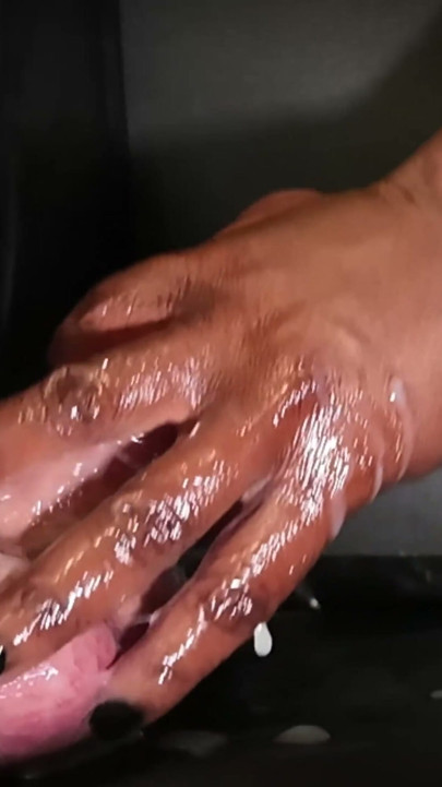 Oiled White Cock Gloryhole Handjob Blowout With Huge Balls | Clip 1
