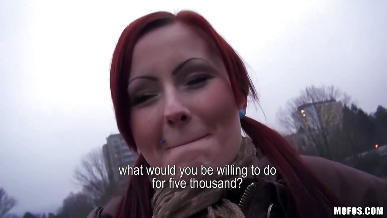 Public Pickups - Red Head Belinda & Steve Strip Down for a Wild Public Bridge Sex Session in the Freezing Cold