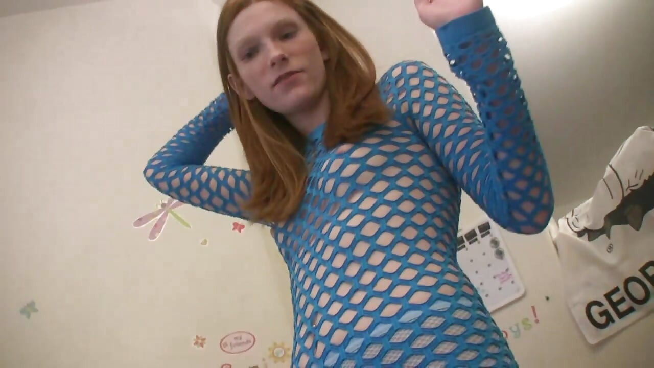 Gorgeous young redhead in pantyhose rides a hard cock