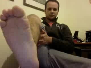 Straight guys feet on webcam #334
