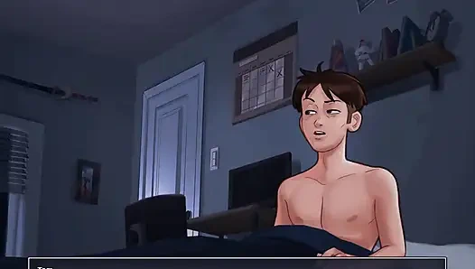 Summertime saga: stepson caught his stepmom naked in the pool with another women ep 186