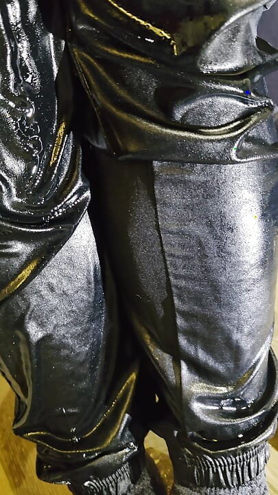 A rippling waterfall in my athletic pants down my legs