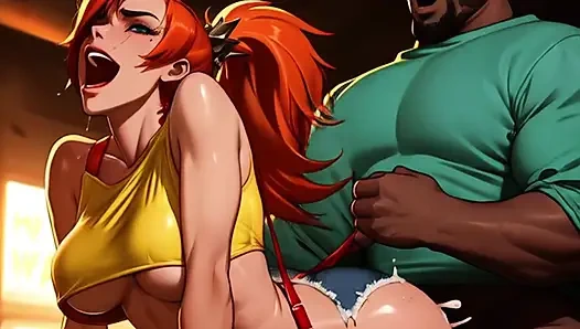 Misty gibt pokeballs für große verschwitzte schwarze eier auf