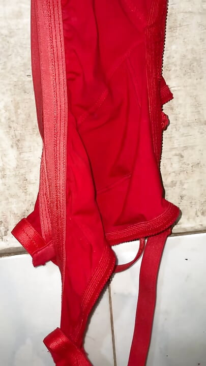 I put on my new sister-in-law's red bra