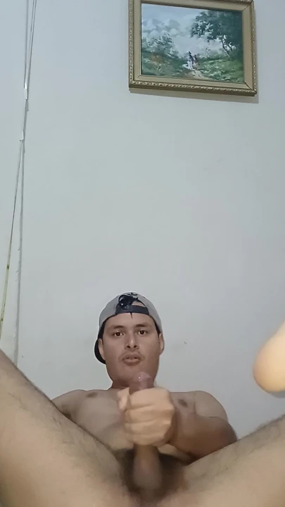 Handsome guy masturbating for the first time in the morning