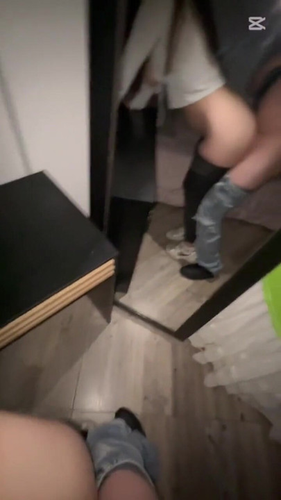 with my best friend's girlfriend sneakily at the party we almost got caught | Clip 2
