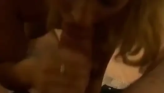 Stunning Blonde Whore with Perfect Tits and Ass Gives Camera Man a Blowjob