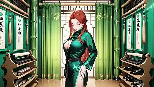 Рыжие волосы и некрасивая Qipao! Ленивое соблазнение в Восточном дворе