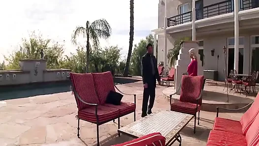 Hot Blonde MILF Gets Banged Poolside