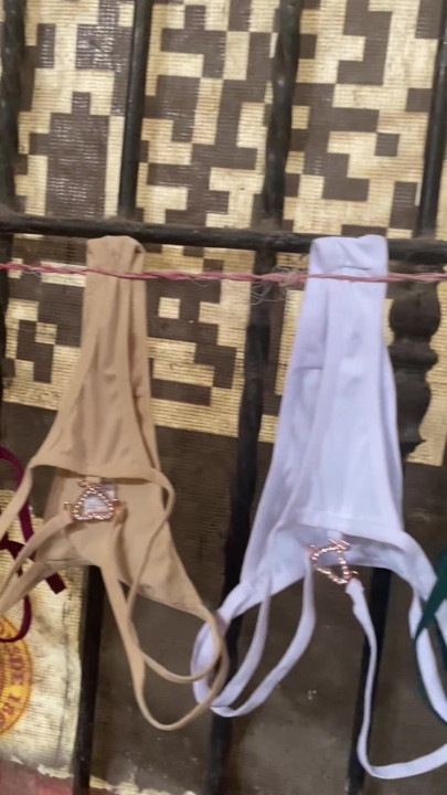 The slutty underwear my wife wears to seduce her bull. I love to buy her slutty underwear so her bull can pull it down