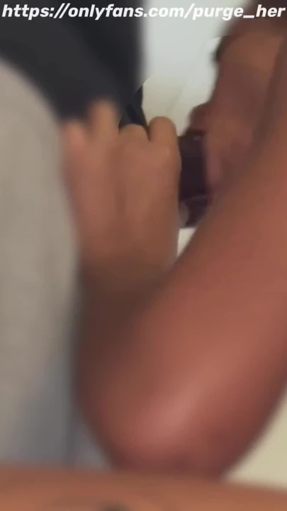 Captivating moment from "Fucking her throat every day. She happily drinks my cum every time she suck me."