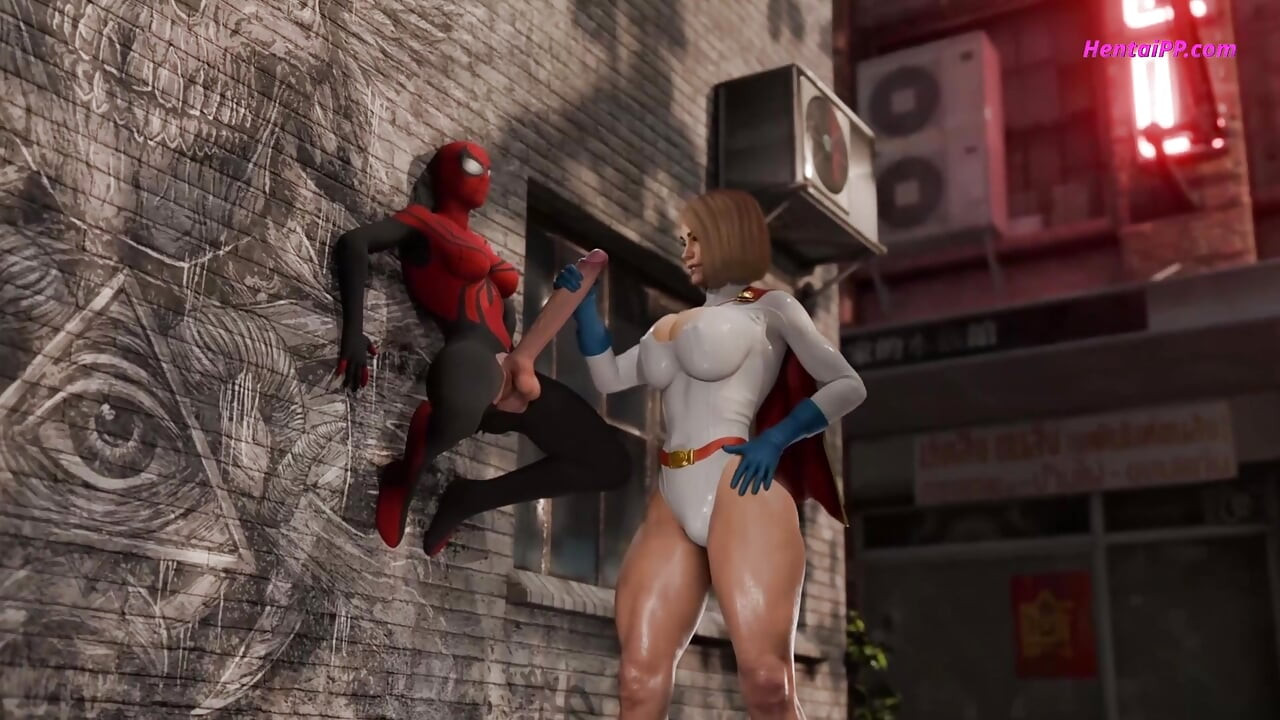 Power Girl Bøjet Forover, Spider-Man Behind - En crossover for tiderne