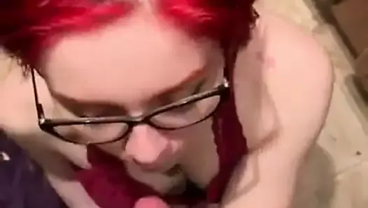 Pretty Redhead Sucking A Cock And Getting A Facial