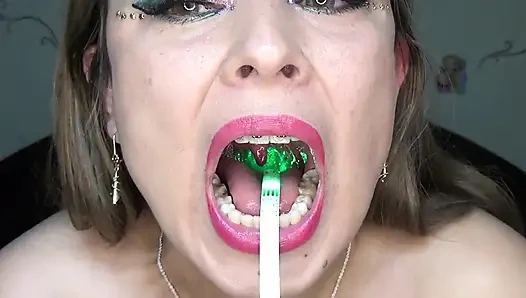 Deepthroat to a Colored Electric Tape...
