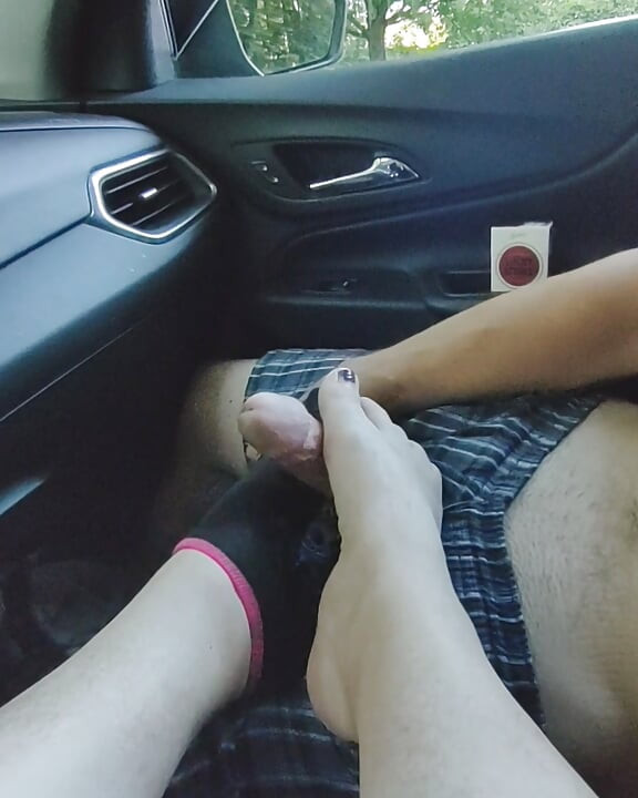 Public Footjob Sockjob With Black Girls' Ankle Socks - Cum On Socks
