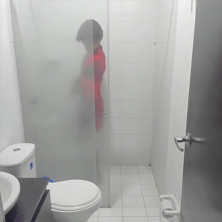 Colombian Femboy Juicy Ass Twerk with Dildo in the Shower