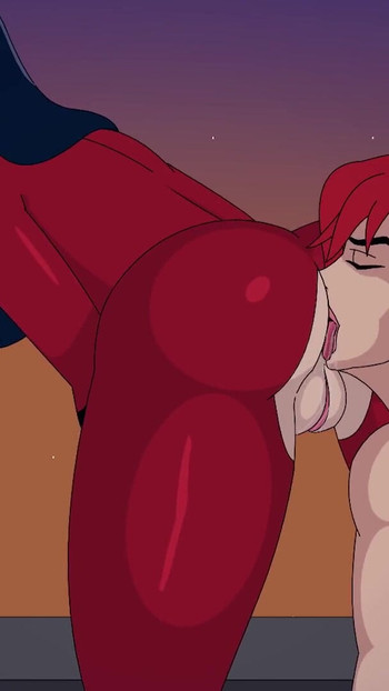 Jaw-dropping moment from "Marvel Spider-Woman and She-Venom Rimming"