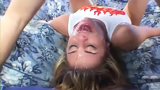 Beautiful Young Girl Throated and Ass Fucked Then Cummed in Mouth