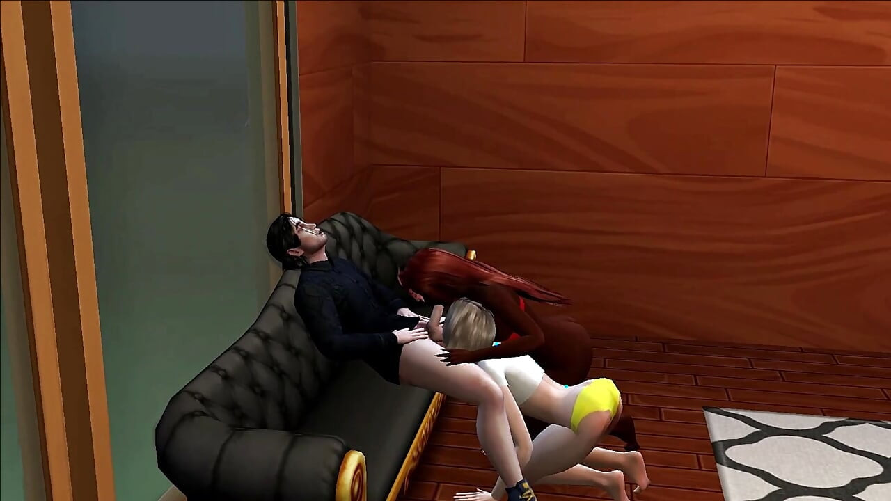 เย็ดหมู่สามคนสาวผมบลอนด์ข้ามเพศและสาวข้ามเพศ