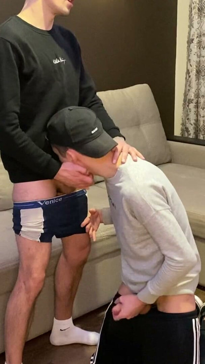 TWO GUYS JERKING DICKS BEFORE SUCKING | Clip 2