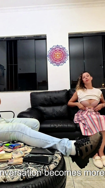 The religious woman putting up her pussy as collateral for the loan. | Clip 1