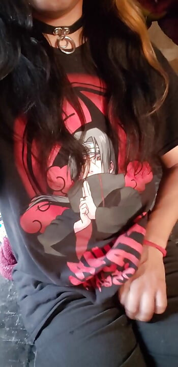Yumiko Trans Wearing Her Favorite Itachi Anime Shirt