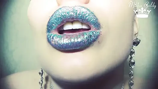 Blaue vagina-lippen riechen und anbetung