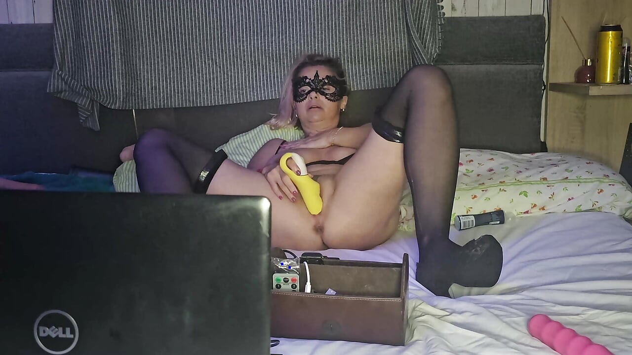 Cheating wife masturbating in front of the other guy, hubby is watching