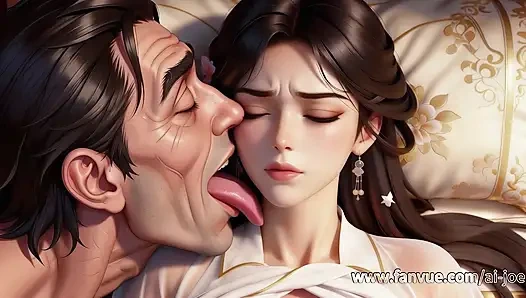 A Chinese girl in ancient costume, Best blowjob, 3p, and nipple stimulation, leaving you unable to resist. AI-Generated