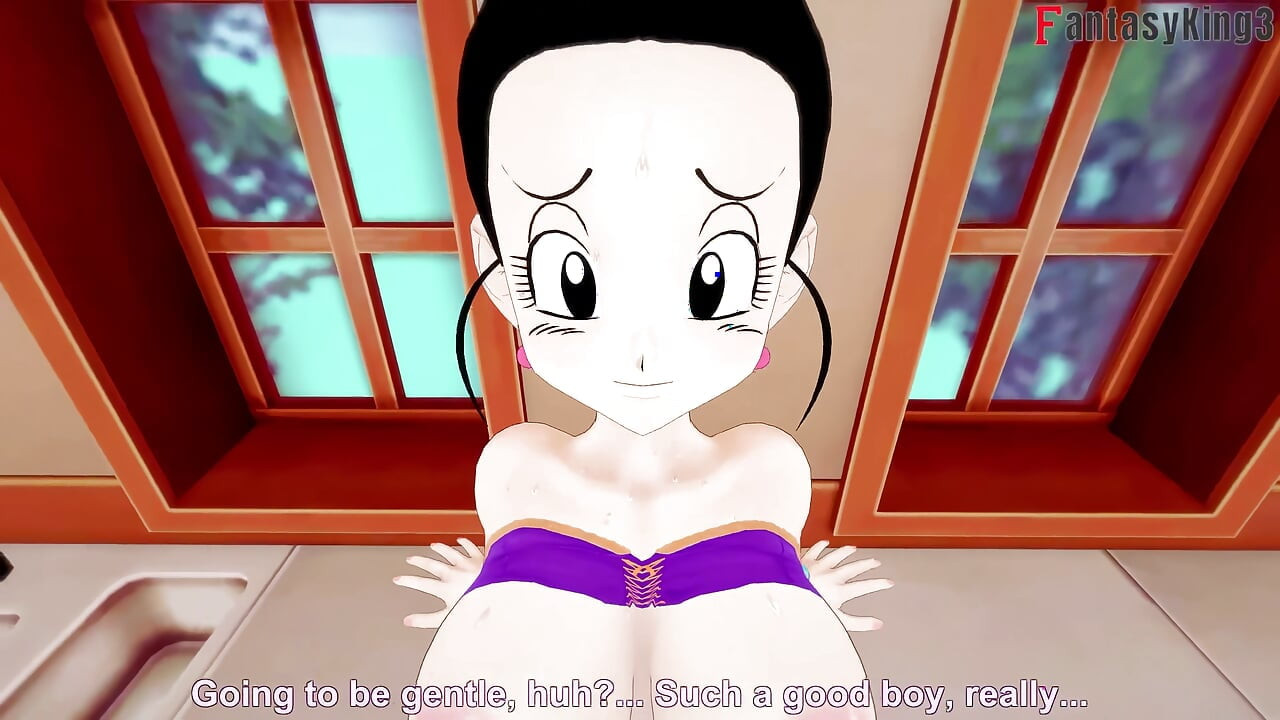 Chichi komt vast te zitten in de gootsteen en Gohan neukt haar - Dragonball Zex-serie