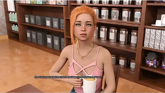 Omas haus - Gameplay - Rollenspiel - coffee shop handjob und sperma im kaffee - goldene dusche