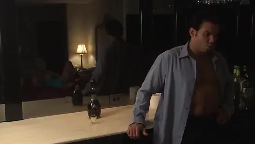 Horny dude awards his wife an erotic rough sex at their living room