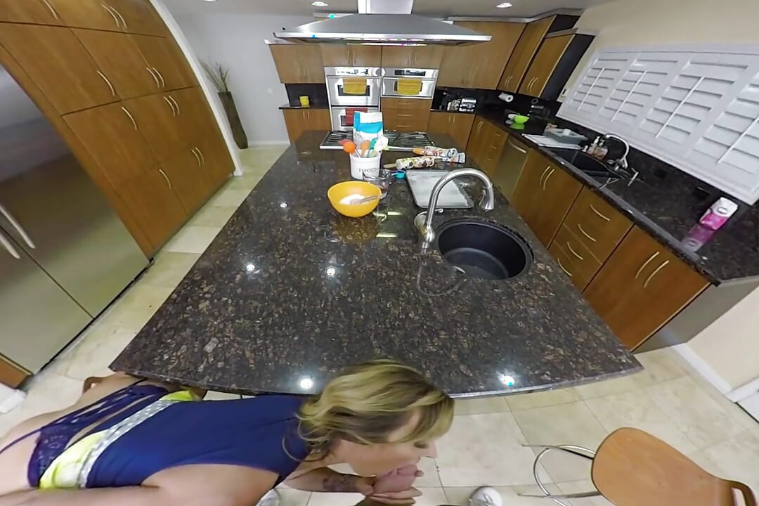 Aubrey Black Fucking in the Kitchen with Her Tits VR Porn