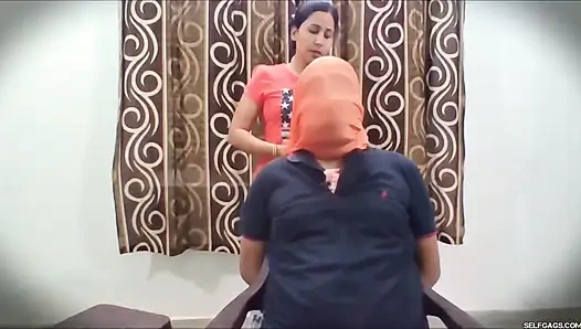 Lazy Husband Punished with Gagging