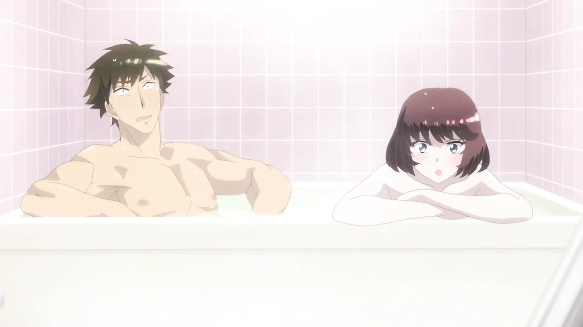 '' Gime Echo en el baño humeante al aire libre '' inesperado trío (sexo hentai) Subg