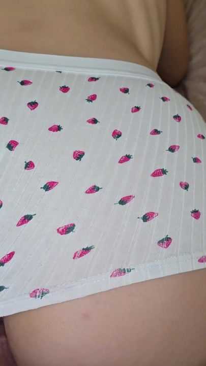 Powerful moment from ""I want that BIG ASS!" Watching Stepsister while she brushing hair wearing only panties and bra"
