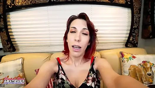 Fiery Redhead Scarlett Foxx Big Tits Deep BJ to Hard Relentless Slam!