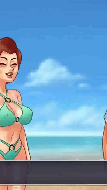 Iconic moment from "Summertime Saga: College Boobs Competition At The Beach-Ep204"