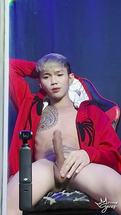 Inked Boy in a Spidey Hodi Masturbating