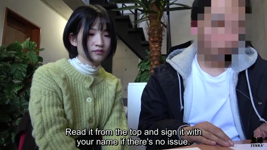 Pale and hairy Japanese girlfriend has sex in front of boyfriend