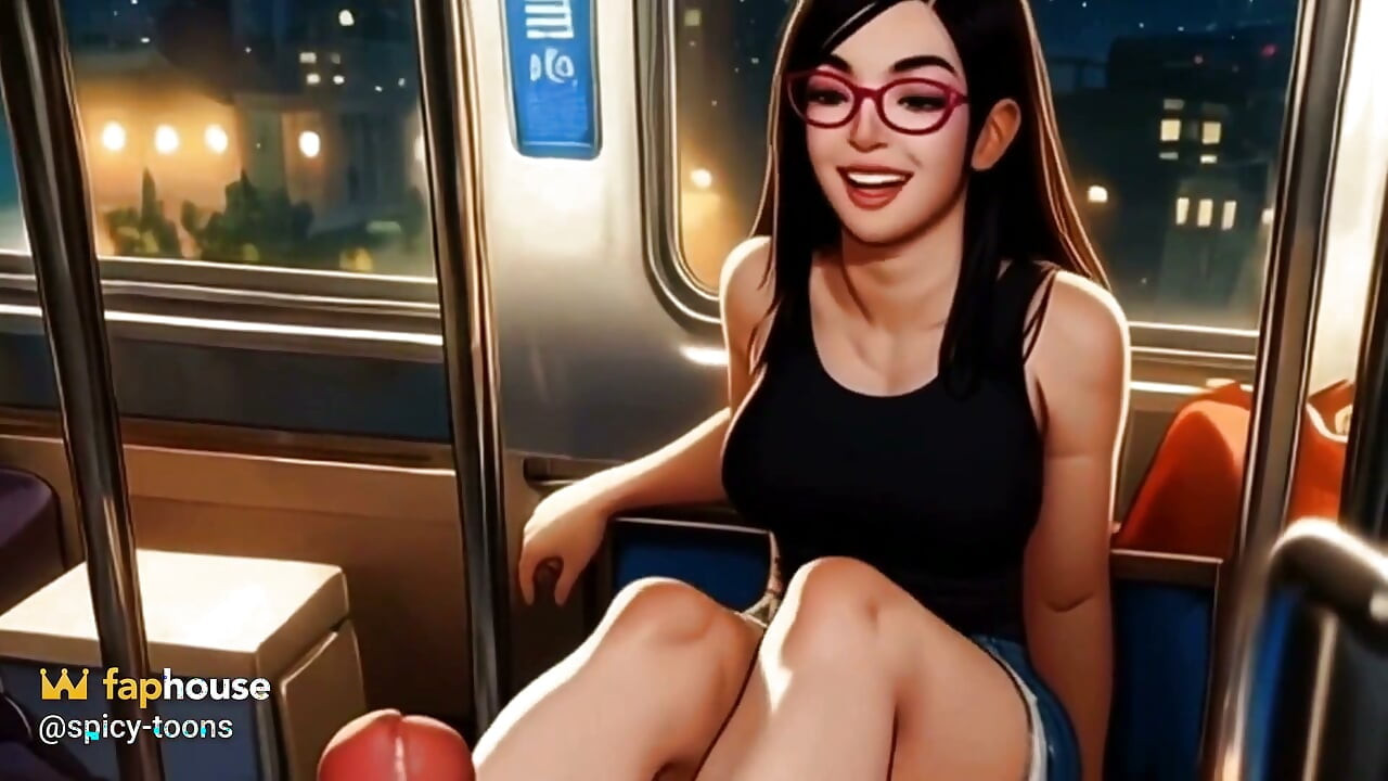 Hentai Girl Lin Gives You a Footjob on the Train