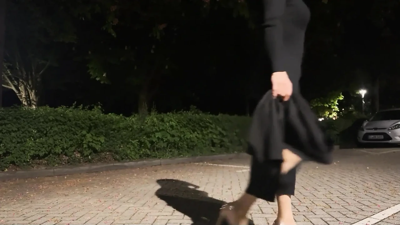 Sissy Walks Outdoors in Her Sexy Outfit